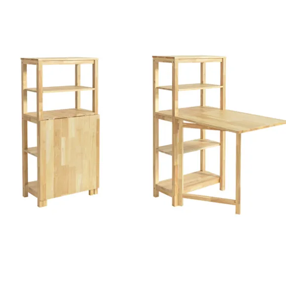 SoBuy Barbord med 4 hylder i træ 134x64x13.5cm, funktionel FWT70-N