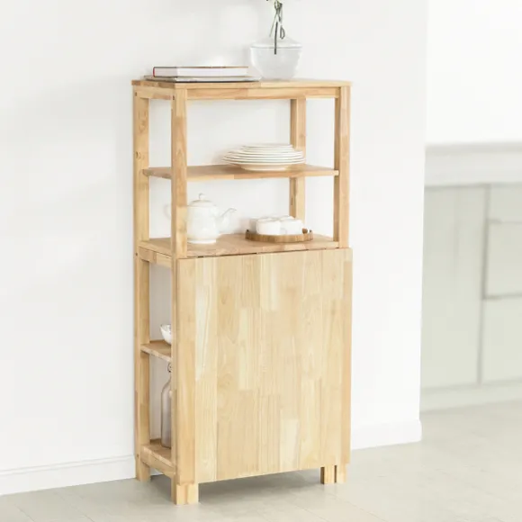 SoBuy Barbord med 4 hylder i træ 134x64x13.5cm, funktionel FWT70-N