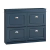 SoBuy blå skoskab med 2 skuffer 24x103.99x83.01cm, moderne FSR79-B