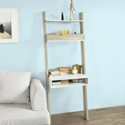 SoBuy Bogreol med 3 hylder i træ 65x45x176.4cm, moderne FRG111-WN