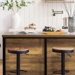 SoBuy brun køkkenø med opbevaring og multifunktionel og pladsbesparende 170x60x88.5cm, industriel