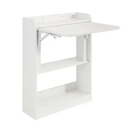 SoBuy Computerskrivebord med 1 hylde i hvid 64x57x82cm, funktionel FWT92-W