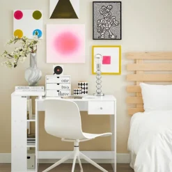 SoBuy Computerskrivebord med 1 skuffe i hvid 100x60x76cm, minimalistisk FWT35-W