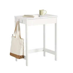 SoBuy Computerskrivebord med 1 skuffe i hvid 60x40x76cm, minimalistisk FWT43-W