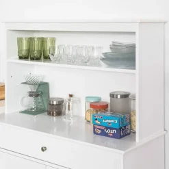 SoBuy Dekorativt konsolbord Skænk kommode Vitrineskab FSB26-W Color W90 x D40 x H148cm