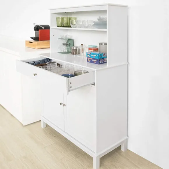 SoBuy Dekorativt konsolbord Skænk kommode Vitrineskab FSB26-W Color W90 x D40 x H148cm