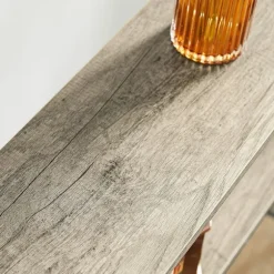 SoBuy Entré konsol med 3 hylder i sort 122x20x77cm, industriel FSB49-PZ