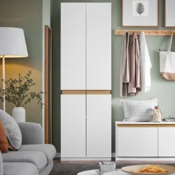 SoBuy Garderobeskab Entrégarderobe Tøjskab KSB01-W 61*30*192cm