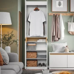 SoBuy Garderobeskab Entrégarderobe Tøjskab KSB01-W 61*30*192cm