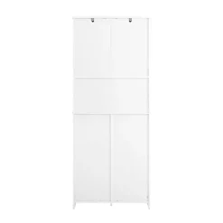 SoBuy Høj badeværelsesskab med 4 døre i hvid 70x37x170cm, funktionel BZR150-W