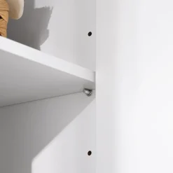 SoBuy Høj badeværelsesskab med 4 døre i hvid 70x37x170cm, funktionel BZR150-W