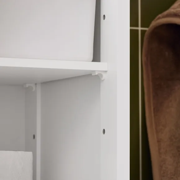 SoBuy Høj badeværelsesskab med 1 skuffe i træ 32x30x170.5cm, funktionel FRG236-WN