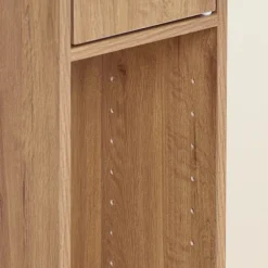 SoBuy Høj badeværelsesskab med 1 skuffe i mørkebrun 20x20x180cm, funktionel BZR34-II-PF
