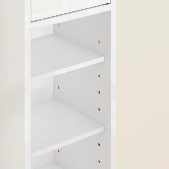 SoBuy Høj badeværelsesskab med 1 skuffe i hvid 20x20x180cm, moderne BZR167-GW