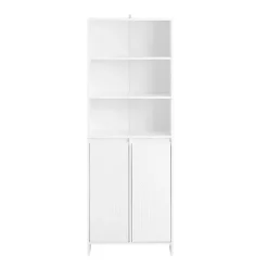 SoBuy Højskab med Vasketøjskurv Badeværelsesskab BZR155-W High cabinet