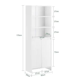 SoBuy Højskab med Vasketøjskurv Badeværelsesskab BZR155-W High cabinet