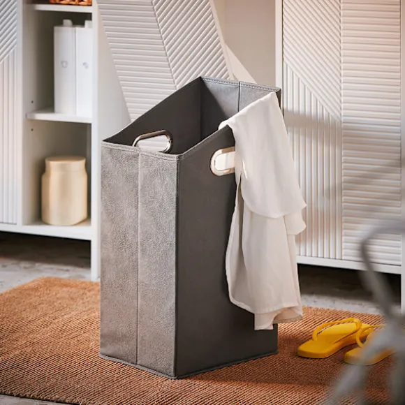 SoBuy Højskab med Vasketøjskurv Badeværelsesskab BZR155-W High cabinet