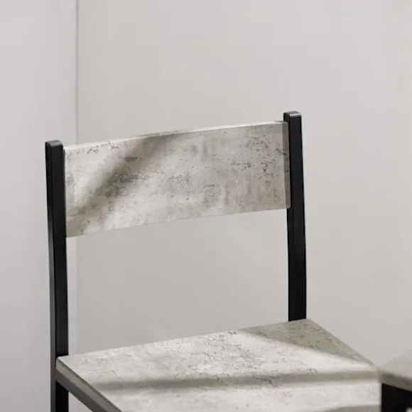 SoBuy Højt barbord med 2 barstole, Køkkenbord+2 skamler,OGT03-HG Cement