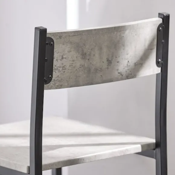 SoBuy Højt barbord med 2 barstole, Køkkenbord+2 skamler,OGT03-HG Cement