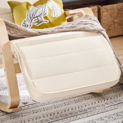 SoBuy hvid gyngestol med justerbar fodstøtte og justerbar nakkestøtte 78x65x90cm, klassisk FST16-W