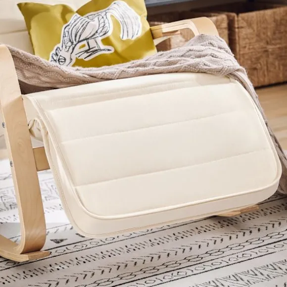SoBuy hvid gyngestol med justerbar fodstøtte og justerbar nakkestøtte 78x65x90cm, klassisk FST16-W