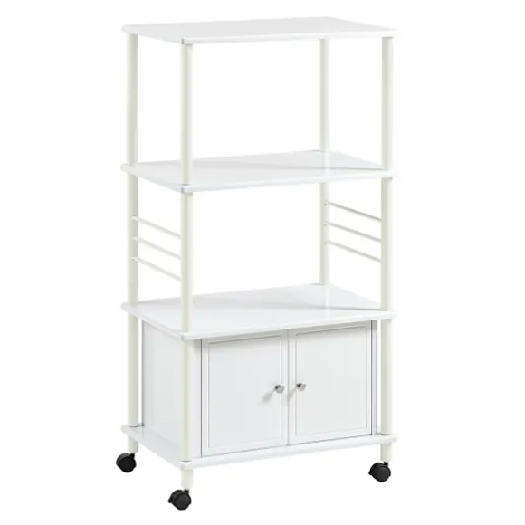 SoBuy hvid køkkenvogn med hjul 60x40x114cm, funktionel FRG12-W