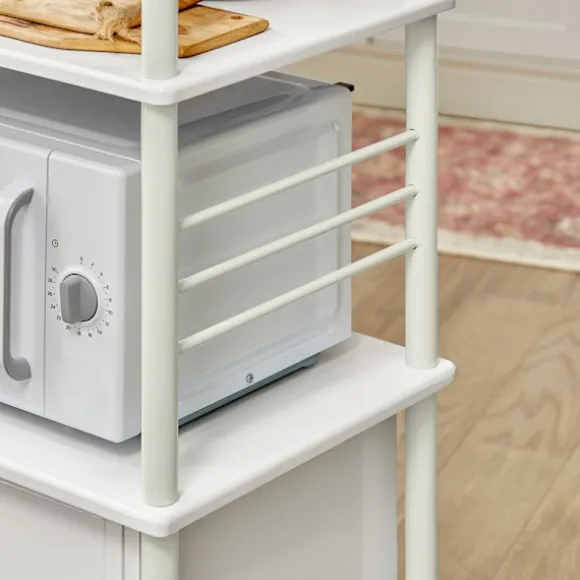 SoBuy hvid køkkenvogn med hjul 60x40x114cm, funktionel FRG12-W