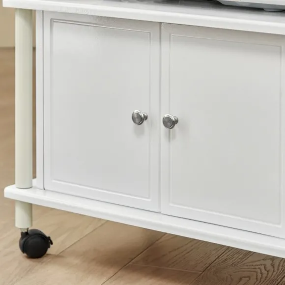 SoBuy hvid køkkenvogn med hjul 60x40x114cm, funktionel FRG12-W