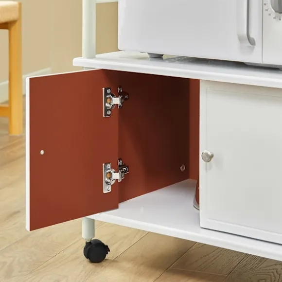 SoBuy hvid køkkenvogn med hjul 60x40x114cm, funktionel FRG12-W