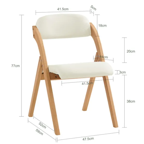 SoBuy hvid klapstol med sammenklappelig og pladsbesparende 47x51x78cm, funktionel FST92-W