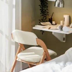 SoBuy hvid klapstol med sammenklappelig og pladsbesparende 47x51x78cm, funktionel FST92-W