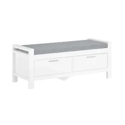 SoBuy hvid skohylde med 2 skuffer 100x40.01x40.01cm, moderne FSR74-W