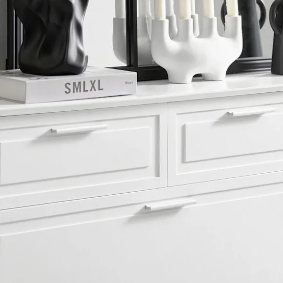 SoBuy hvid skoskab med 1 skuffe 120x26x110cm, moderne FSR104-W
