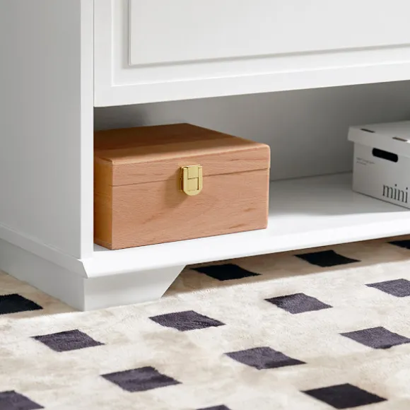 SoBuy hvid skoskab med 1 skuffe 120x26x110cm, moderne FSR104-W