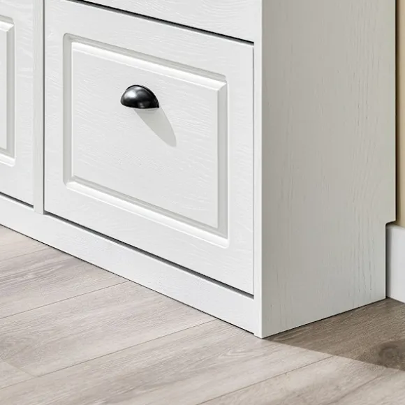 SoBuy hvid skoskab med 2 skuffer 104.5x24x85cm, moderne FSR79-WG