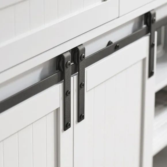 SoBuy hvid skoskab med skydedøre og buffet og skuffer 104x35x93cm, moderne FSB74-W