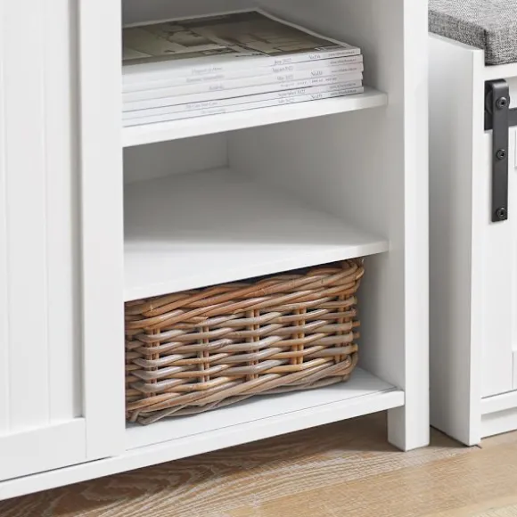 SoBuy hvid skoskab med skydedøre og buffet og skuffer 104x35x93cm, moderne FSB74-W