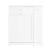 SoBuy hvidt badeværelsesskab med vasketøjskurv med 1 skuffe 78x38x90.3cm, moderne BZR214-W