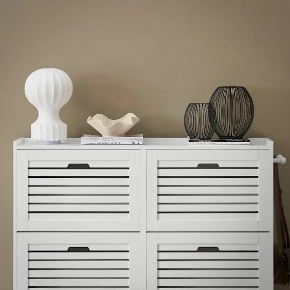 SoBuy hvidt skoskab med 6 døre 30x115.01x111.99cm, moderne FSR145-W