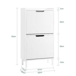 SoBuy hvidt skoskab med 2 døre 19x50.01x89.99cm, moderne FSR177-W