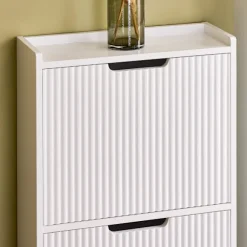 SoBuy hvidt skoskab med 2 døre 19x50.01x89.99cm, moderne FSR177-W