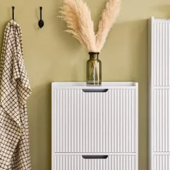SoBuy hvidt skoskab med 2 døre 19x50.01x89.99cm, moderne FSR177-W