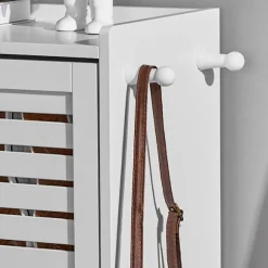 SoBuy hvidt skoskab med 3 døre 30x54.99x111.99cm, moderne FSR108-W
