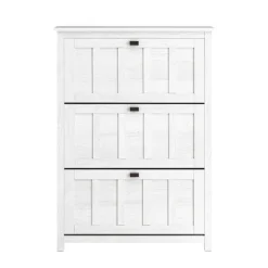 SoBuy hvidt skoskab med 3 døre 30x80.01x111cm, moderne FSR162-W