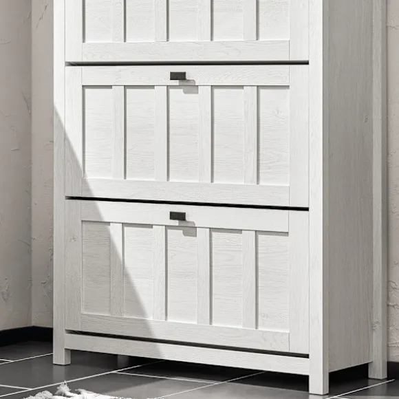SoBuy hvidt skoskab med 3 døre 30x80.01x111cm, moderne FSR162-W