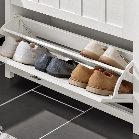 SoBuy hvidt skoskab med 3 døre 30x80.01x111cm, moderne FSR162-W