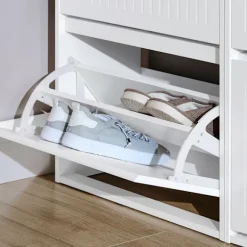 SoBuy hvidt skoskab med 2 døre 26.01x61.01x81cm, moderne FSR165-K-W