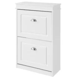SoBuy hvidt skoskab med 2 døre 23.88x54.1x83.06cm, moderne FSR78-W