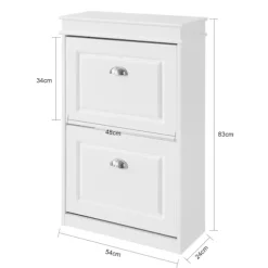 SoBuy hvidt skoskab med 2 døre 23.88x54.1x83.06cm, moderne FSR78-W