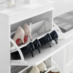 SoBuy hvidt skoskab med 2 døre 23.88x54.1x83.06cm, moderne FSR78-W